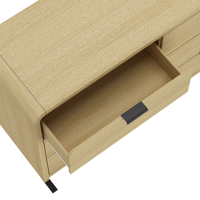 Commode 60 "en chêne naturel Grace (6 tiroirs)