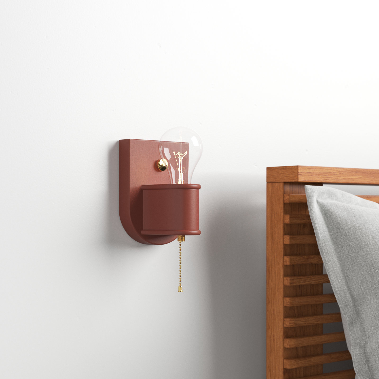 Amboise Single Light Dimmable Ceramic Sconce, Canyon Clay Brass, Polished Brass