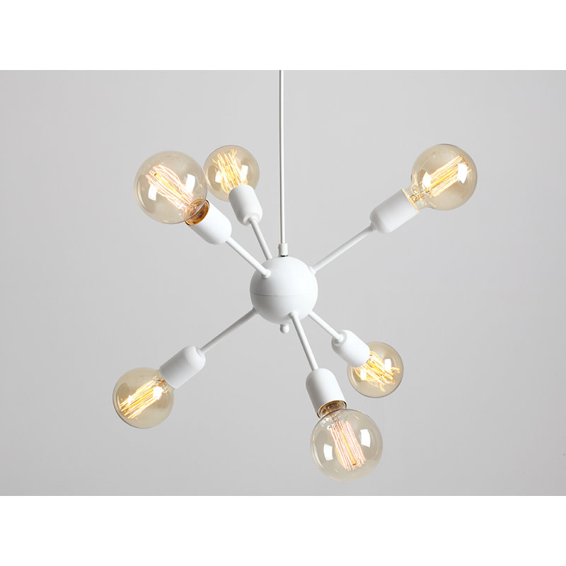 Ballywillin 6 - Light Sputnik Chandelier, White