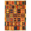 Tapis de la surface en laine beige/foncé 4 pi 2 po x 6 pi 1 po one-of-kind à la main noué la new age anatolian