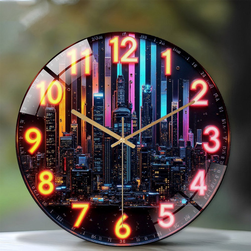 Horloge murale 12 po Modern Cityscape