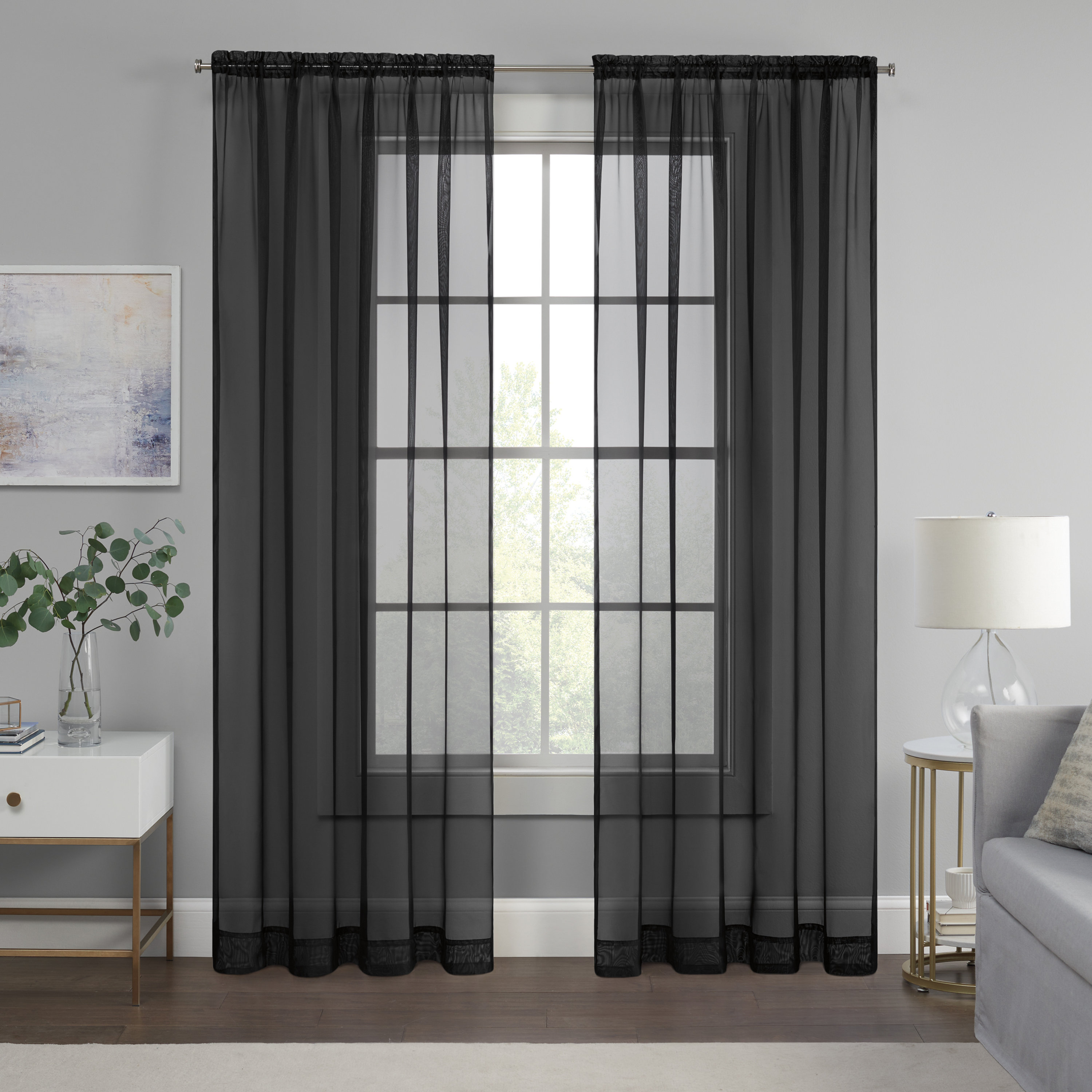 Eclipse Curtains Livia Sheer Voile Rod Pocket Curtain Panel & Reviews