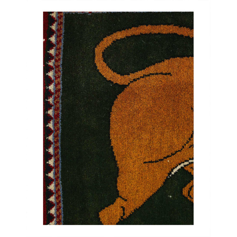Animal Pictorial lion Hand Knotted 2'X 3'