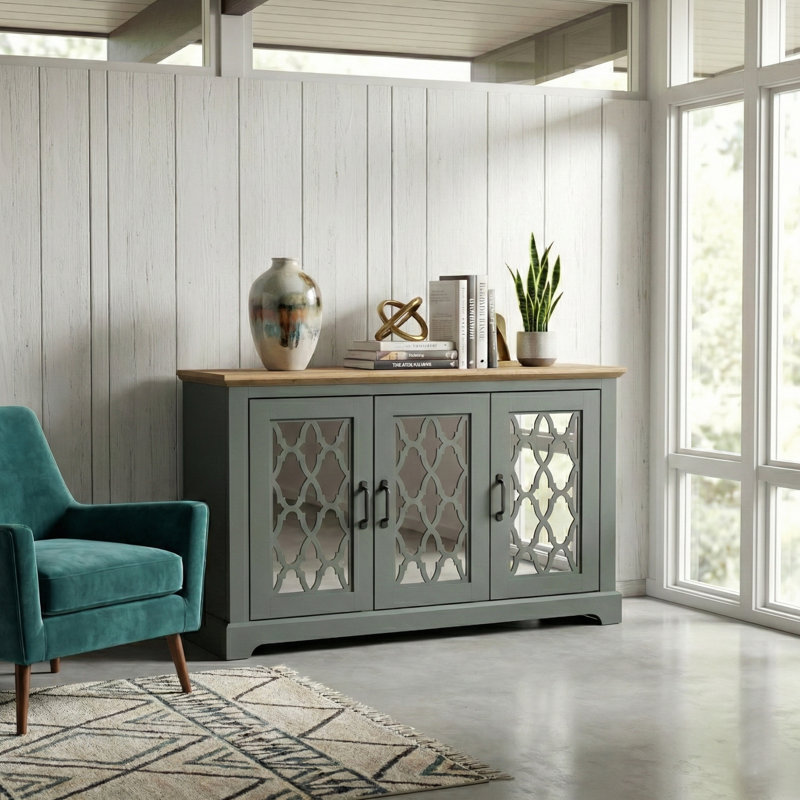 Chessani 45.7' Wide Sideboard, Kale Green/Reveira Eichi