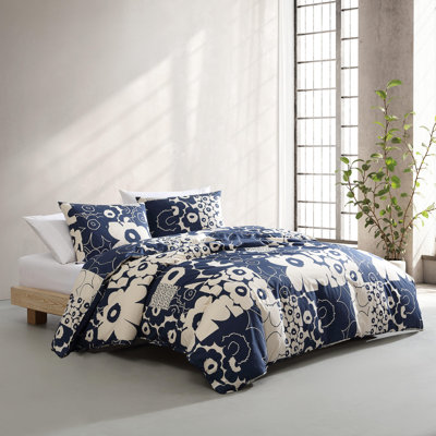 Marimekko Unikko Cotton Blue Duvet Cover Set