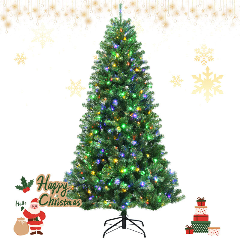 Arbre de Noël vert en cachemire avec lumières DEL, H 6 pi