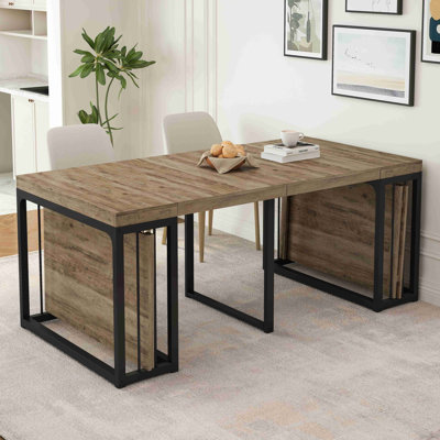 Table de salle à manger moderne extensible, pour 2 à 10 personnes, table de salle à manger en bois compacte