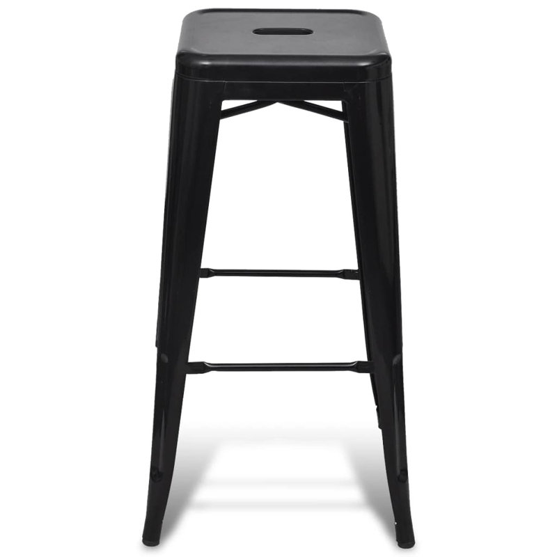 Hullinger Counter Stool with Metal Frame, Black