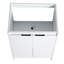 Meuble-lavabo autoportant de 48 po avec lavabo en résine, 2 compartiments de rangement, portes à fermeture douce, contreplaqué blanc brillant, cellules d'organisation, fermeture