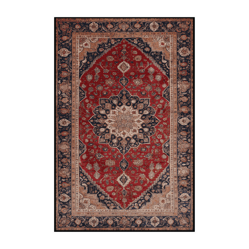 Tapis brun lavable à la machine, Rectangle 7 pi x 10 pi