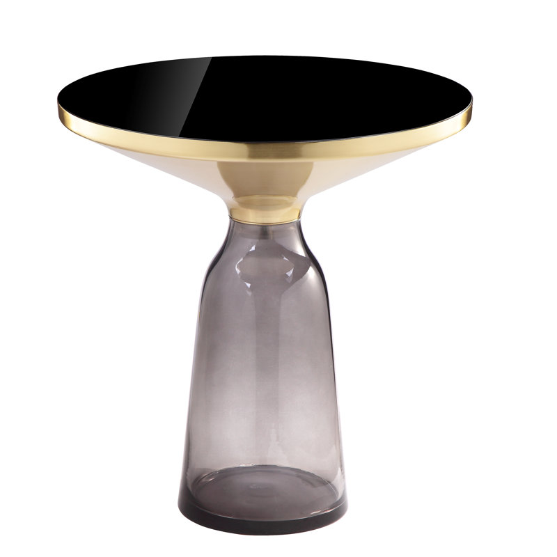Belinda Glass End Table, Gray