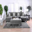 Repose-pieds gris en chenille de style contemporain 1Pc, siège moelleux pour le salon