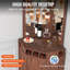 Corner Industrial Bar Cabinet, Wine Table for Liquor & Glasses, Sideboard