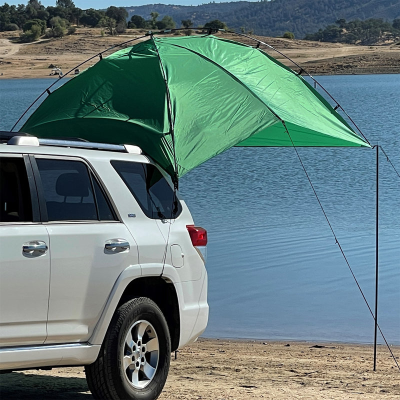 Kamp-Rite 79'' W x 79'' D Fabric Green Cover Retractable Trailer Awning