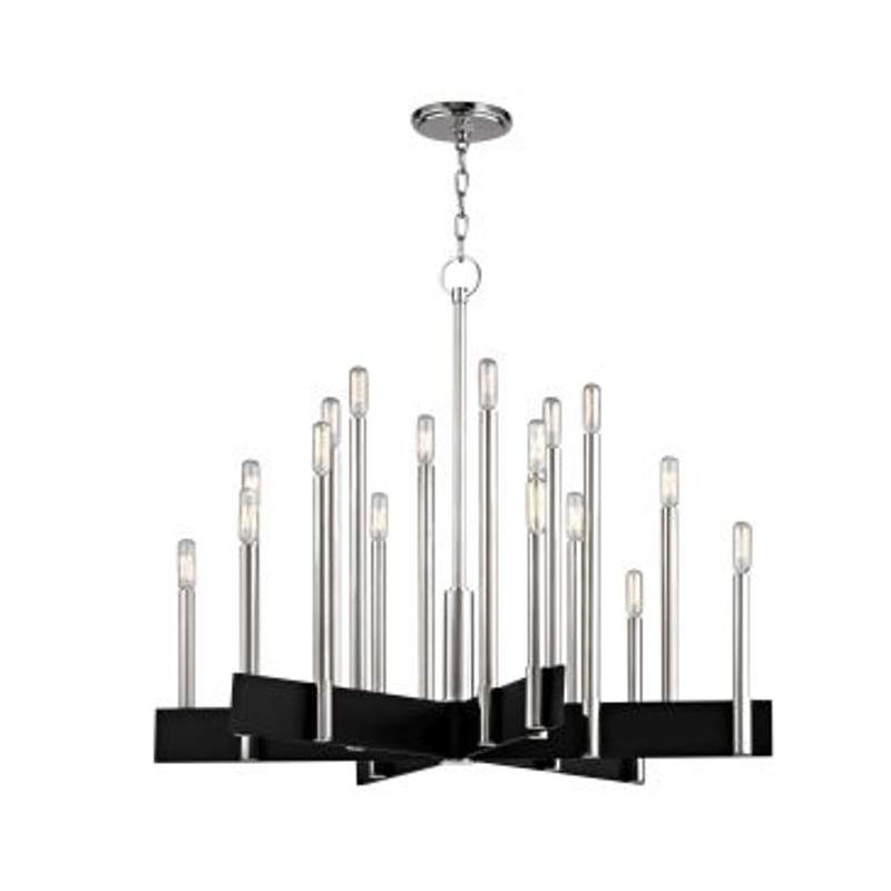 Abrams 18 - Light Chandelier, Polished Nickel