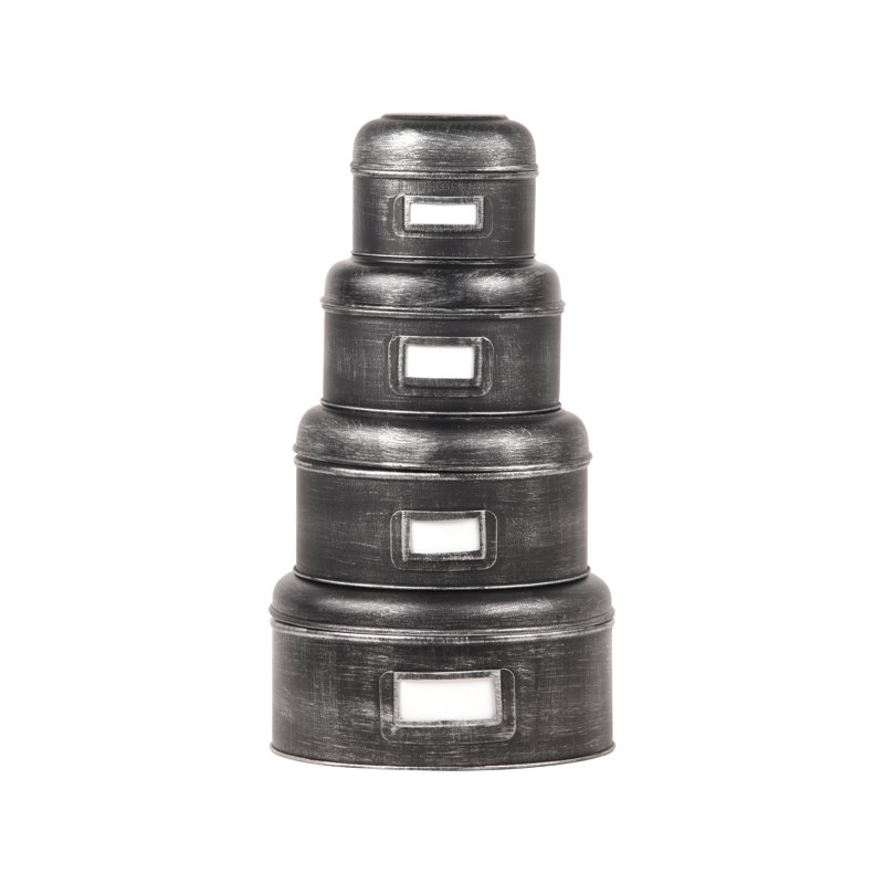 Borough Wharf Box, 13cm H x 25cm W x 25cm D, Antique Black
