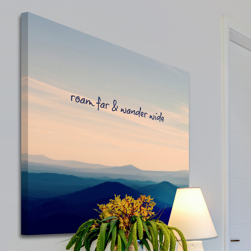 « roam far & roaming wide » par robin, reproduction d’art sur toile tendue, H 18 po x l 18 po x P 1,5 po