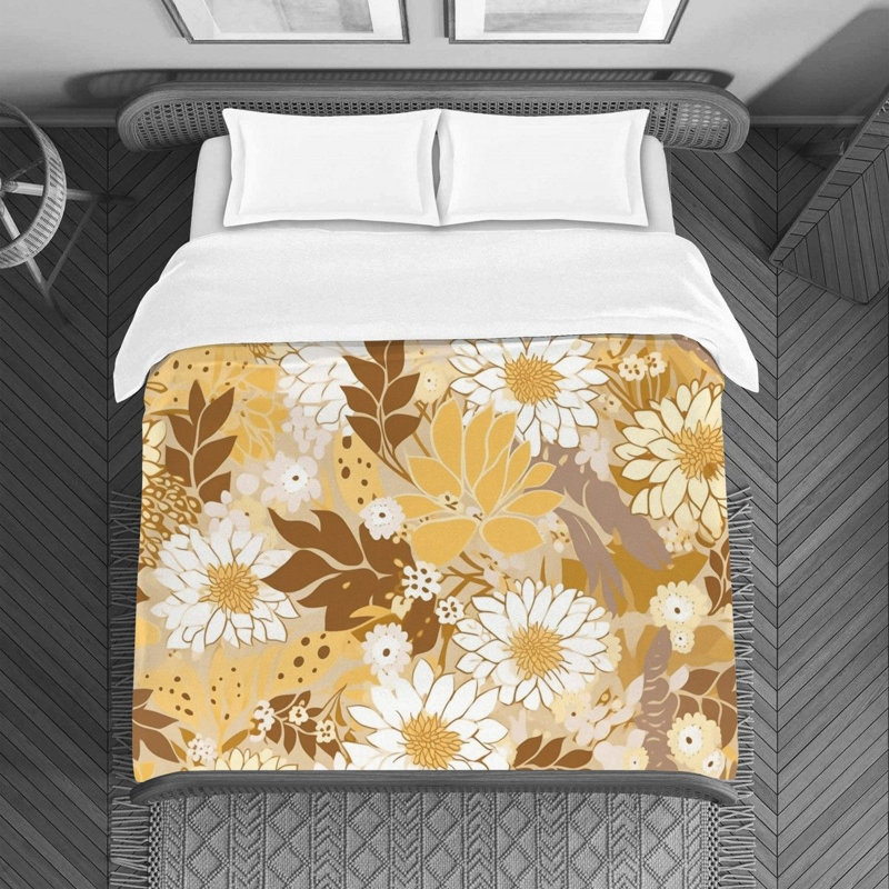 Polyester Floral Duvet Cover, Twin Duvet Cover