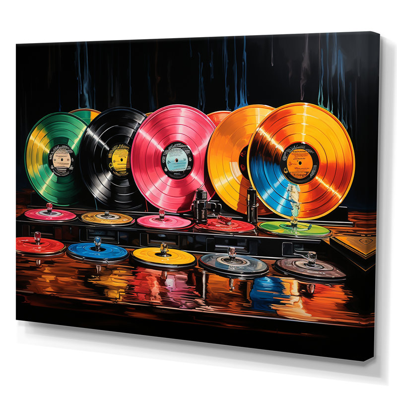 Colorful Colorful Serenade II - Disques vinyle, art mural, Toile tendue, H 12 po x l 20 po x P 1 po