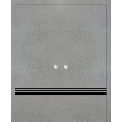 Solid + Manufactured Wood Paneled without Installation Hardware Kit French Doors