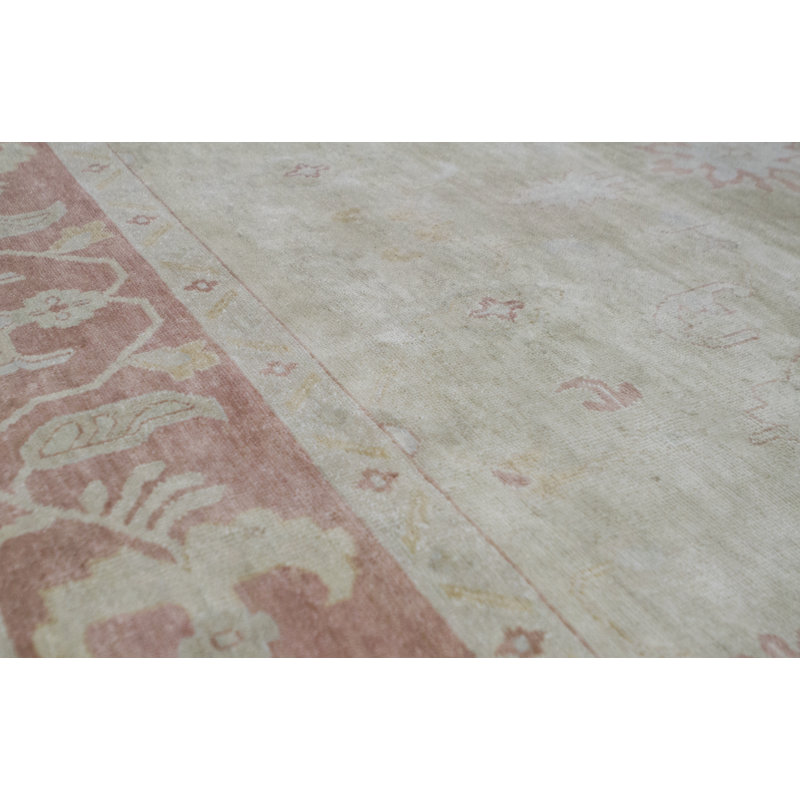 Wool Oriental Area Rug in Rust/Beige