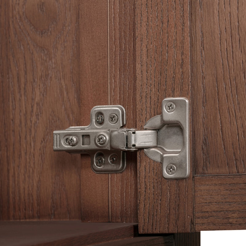Modero 60" Double Bathroom Vanity with Top, Cala White, Black, Mocha Oak