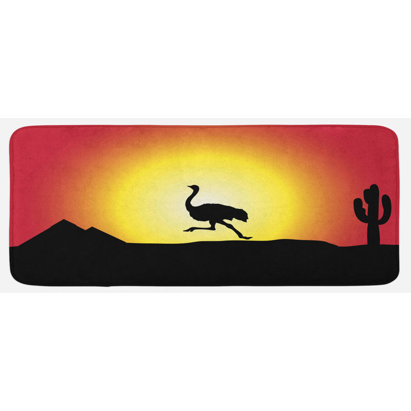 Tapis de cuisine autruche
