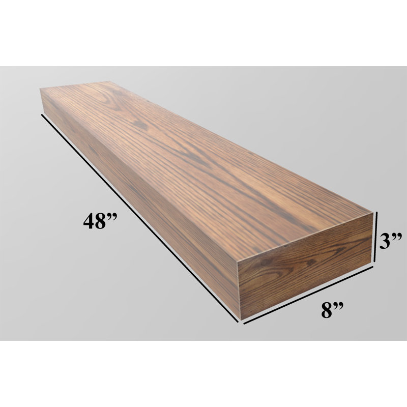 Derryaghy Oak Floating Shelf, 3" H x 48" W x 8" D