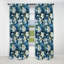 Azur et auvent vert motif tropical V - Rideau floral - Rideau occultant - 1 panneaux-107545714