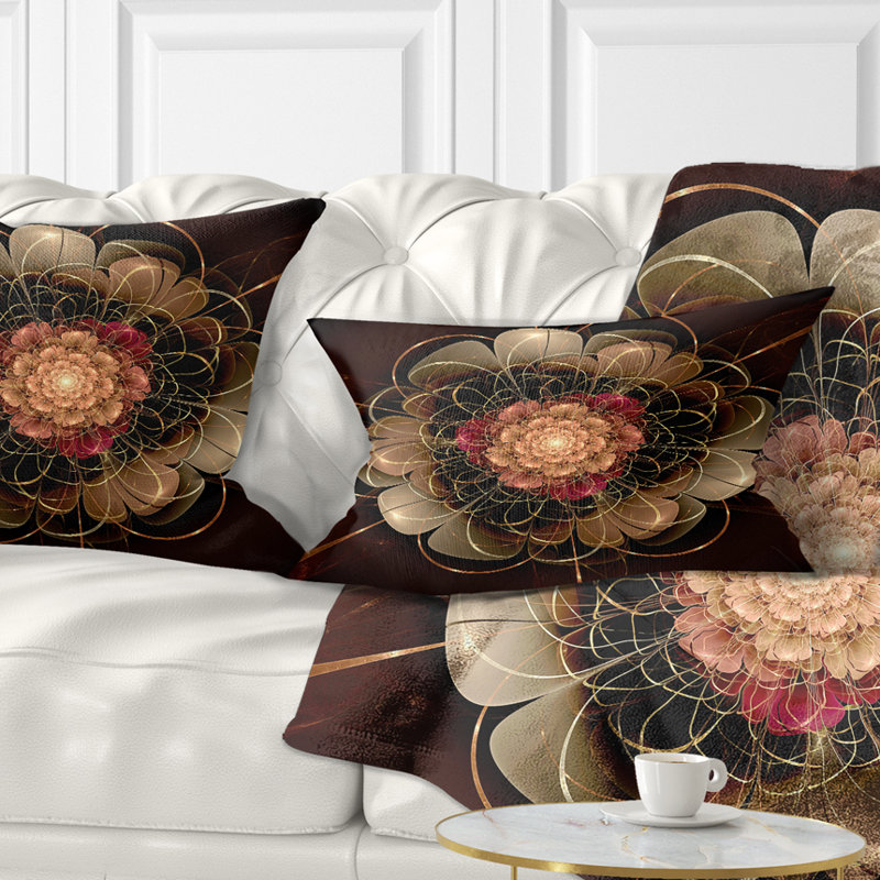 Coussin lombaire à motif floral fractal