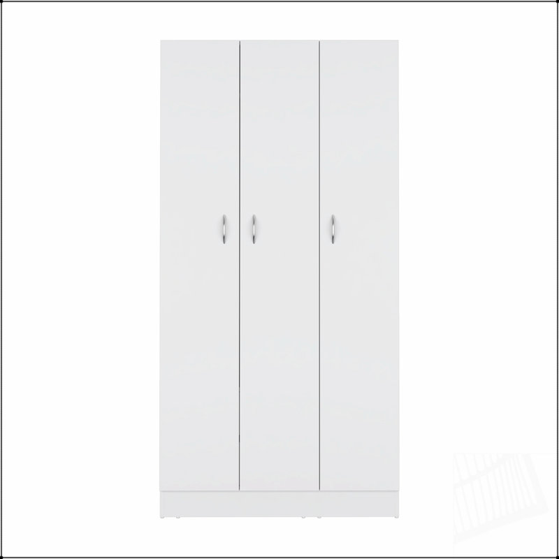 Armoire Ohio avec 3 portes, 2 tiroirs et 4 tablettes à 4 niveaux pour un rangement organisé et une esthétique moderne