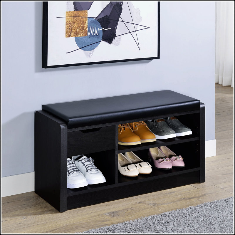 1-Drawer Storage Bench, Black