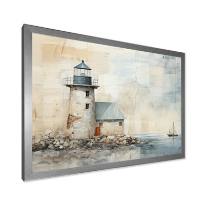 «Minimal Grey Light House Horizon II», reproduction sur toile
