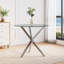 Glass Top Metal Base Dining Table