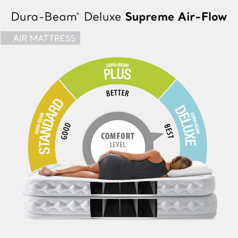 Supreme Queen Raised Air Mattress with Built-in Pump