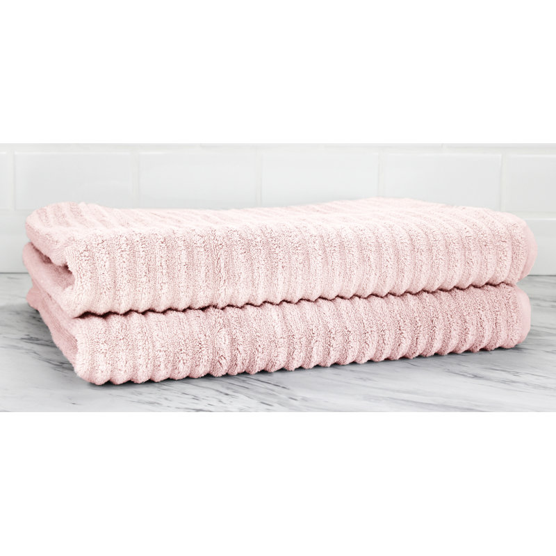 100% Cotton Plush Ribbed Bath Sheet, Smokin Pink