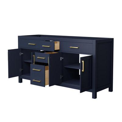 Base de meuble-lavabo double autoportante de 65 po Beckett seulement