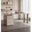 Bureau moderne crème avec trois tiroirs-510025459