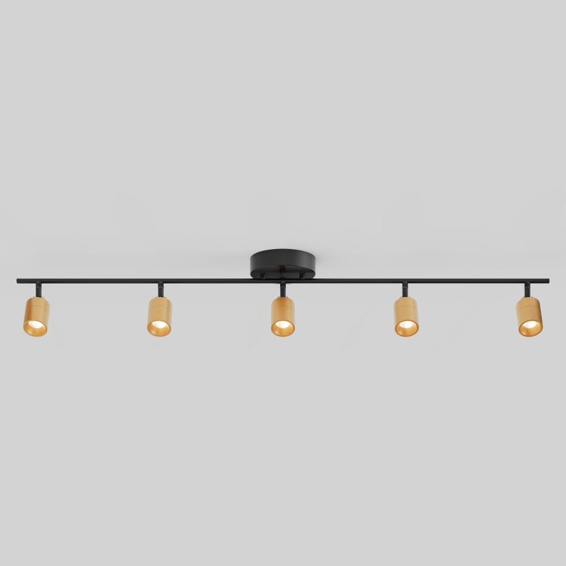 Shura 5-Light Integrated LED Track Light with Rotatable Heads, 4 ft. Track Lighting Kit, 3000k, 2450 Lumen, Matte Black