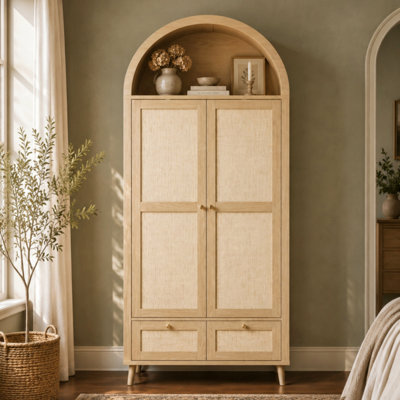 Wardrobe with 2 doors and 2 drawers Oak