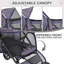 Poussette 4 roues pour animal de compagnie, parapluie facile à plier en forme de poussette de chat pour chat avec sac de rangement et filet visible pour chien à carreaux