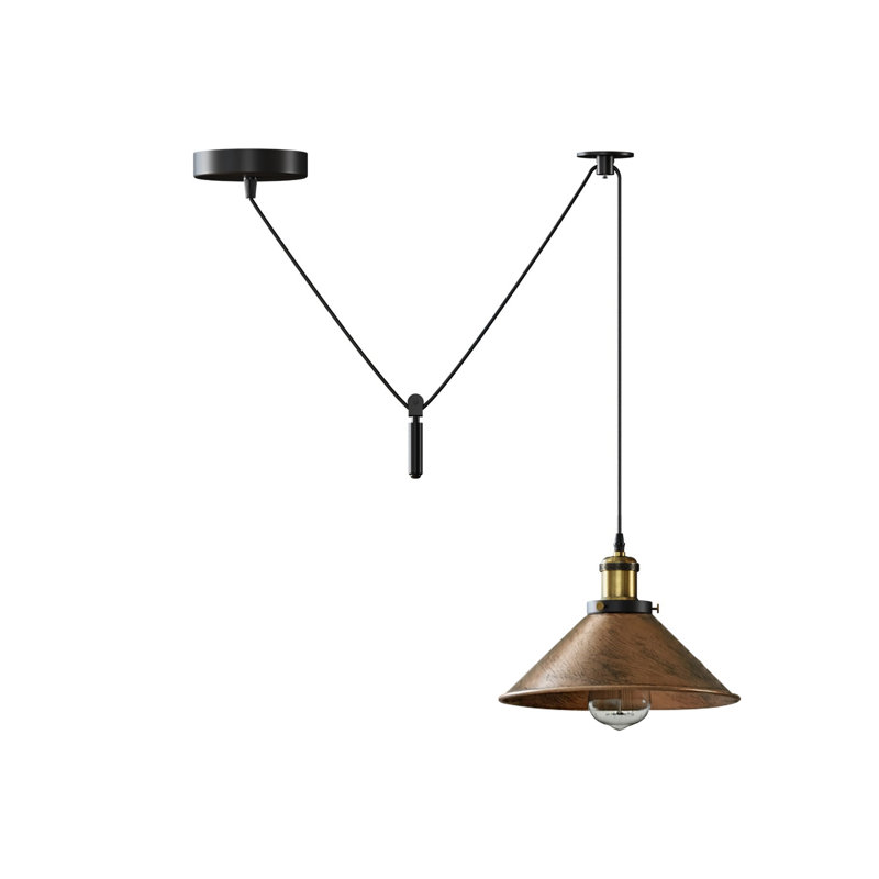 Anahla 1-Light Modern Industrial  Cone Pendant – Adjustable Ceiling Fixture for Contemporary Spaces, Brushed Copper, No