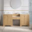Meuble-lavabo double avec lavabo, tiroirs à fermeture en douceur et boutons argentés-2100313769
