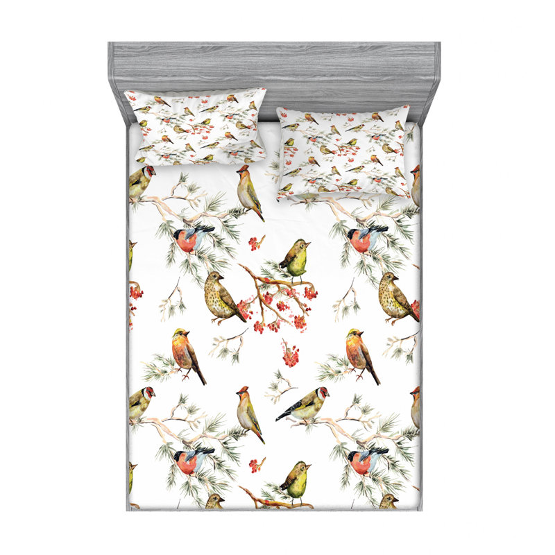 Microfiber Sheet Set, Full/Double Sheet Set with 2 Pillowcases, Floral