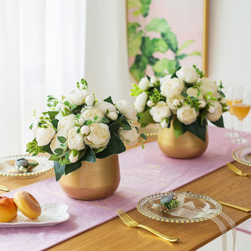 Ensemble de 2 pots de fleurs en métal avec trou de drainage