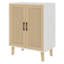 Buffet buffet avec portes en rotin