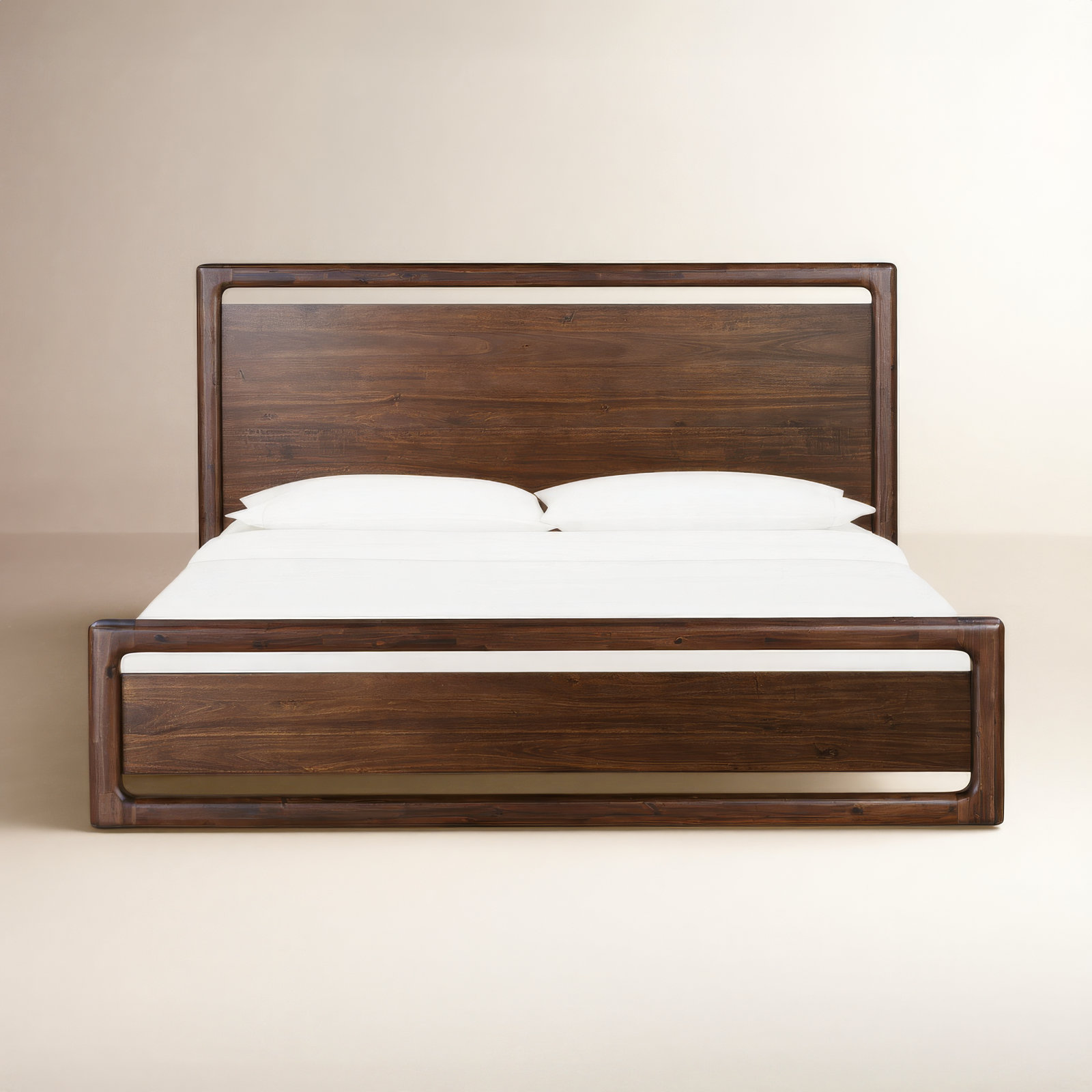 Rosy Solid Wood Platform Bed, Queen