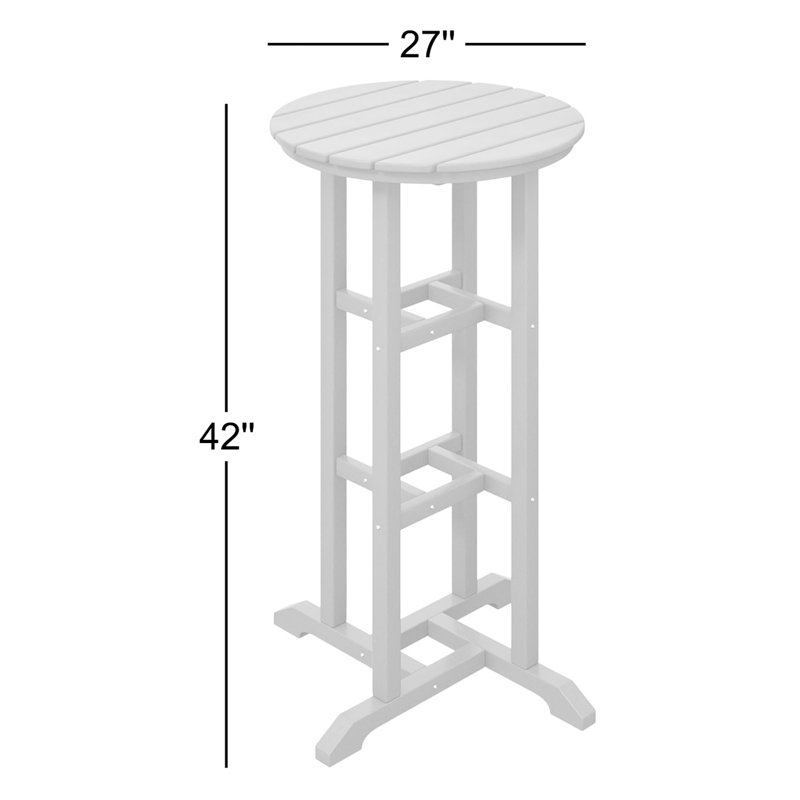 Table de bar d'extérieur Laguna, Blanc, 37'' H X 27'' D X 27'' W
