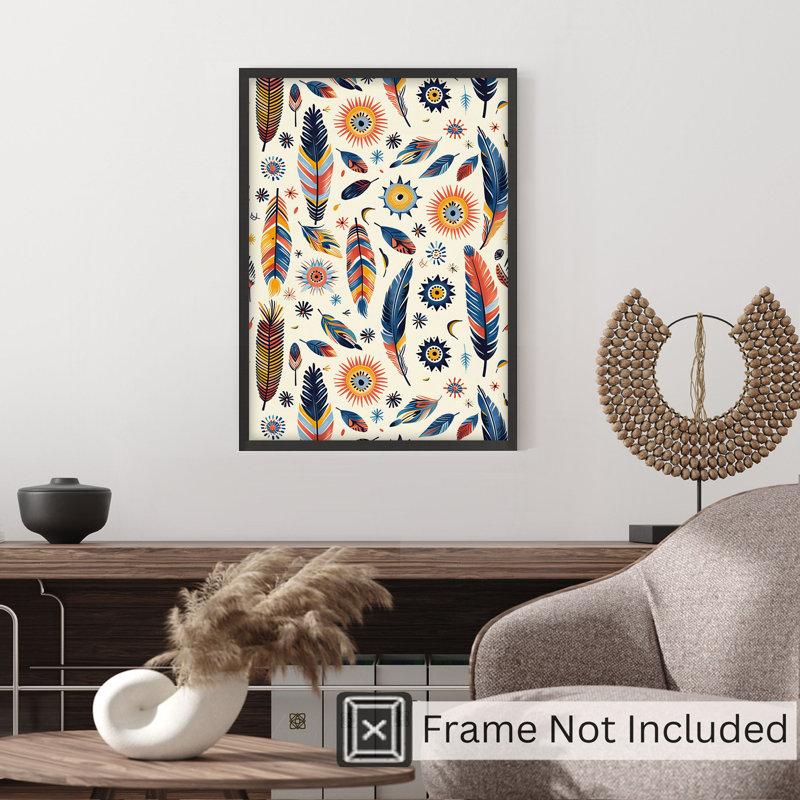 «Fashion and Glam Boho Feather Dreams», art bohémien sans cadre, H 30 po x l 20 po