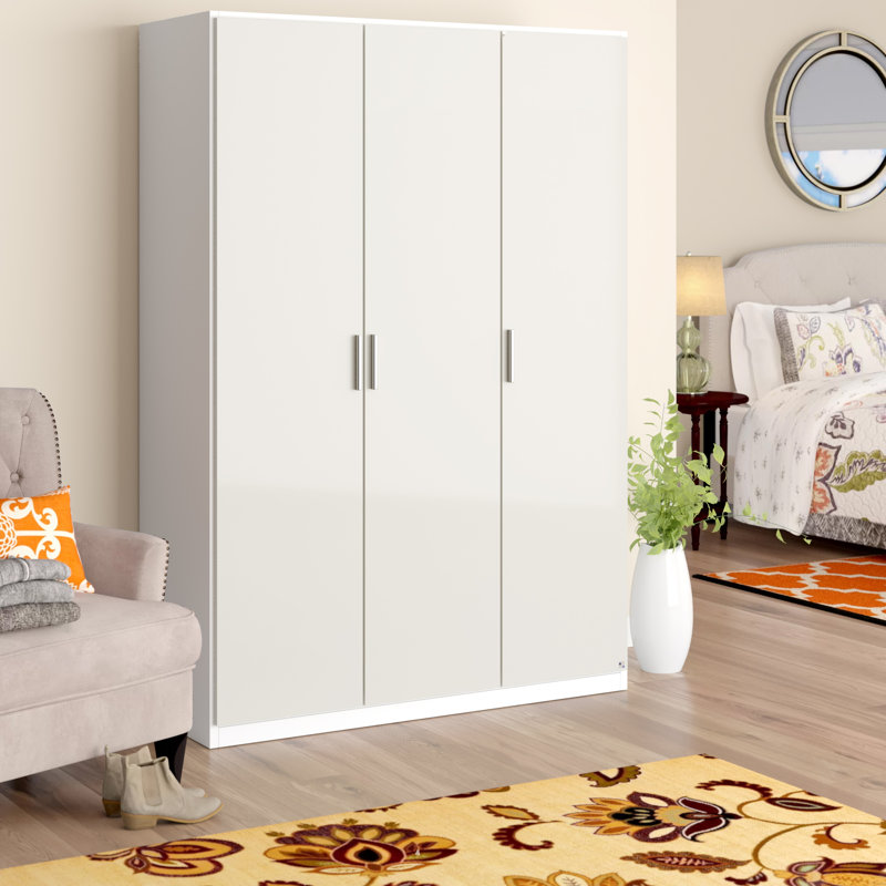 Celle 4 Door Wardrobe, Highgloss white and alpine white